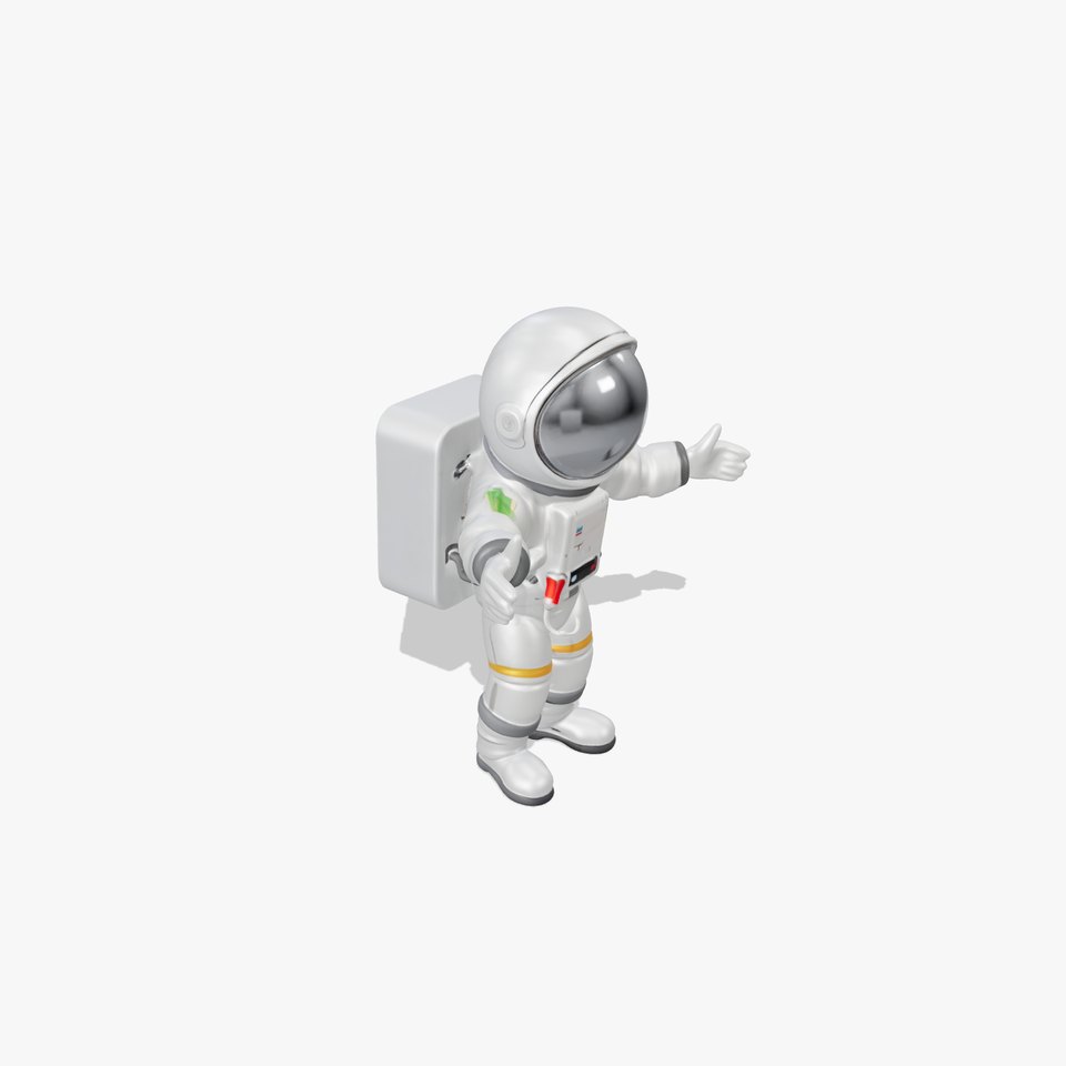 Astronaut Character Model High Mid Low Poly
